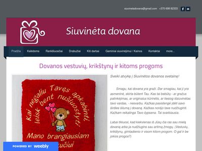 Siuvinėjimo paslaugos. Dovanos vestuvių, krikstynų ir