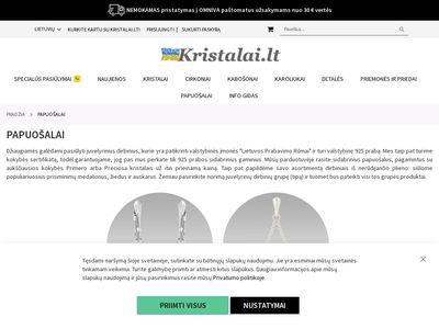 Papuošalai su Swarovski kristalais | Sidabrinė juvelyrika