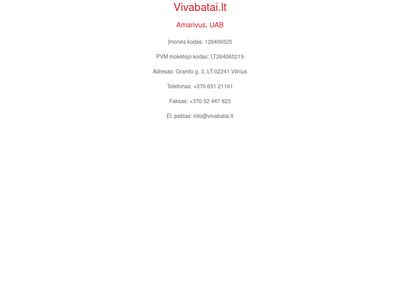 Viva batai parduotuvė internete  www.vivabatai.lt