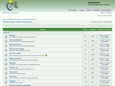 Velomanų puslapis &bull; Pagrindinis diskusijų puslapis