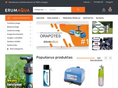Internetinė parduotuvė ErumAqua – dekoratyviniams tvenkiniams,