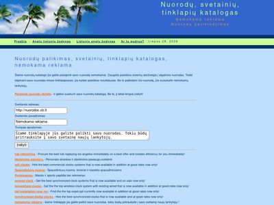 Nuorodų, svetainių, tinklapių katalogas  nuorodos.xb.lt