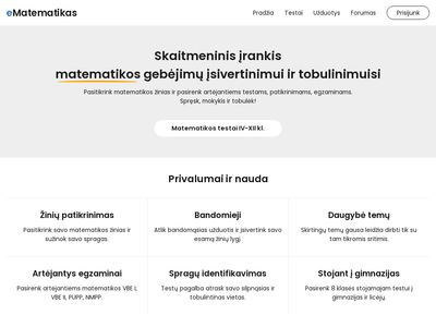Matematika, formulės, testai, pamokos, uždavinių sprendimai