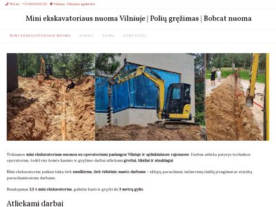 Mini ekskavatoriaus nuoma Vilniuje | Patyręs operatorius