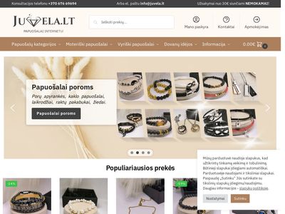 Auskarai, apyrankes – Papuosalai internetu  www.papuosalurojus.lt