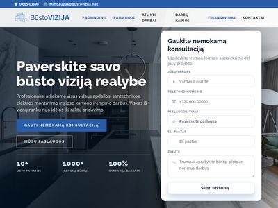 Būsto Vizija: Vidaus apdailos darbai Vilniuje, remonto darbai