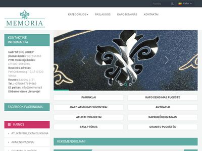 == Paminklai | Paminklų Gamyba | Paminklų Kainos | Memoria.lt