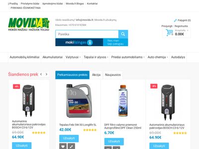 MOVIDA.LT – Akumuliatoriai, Tepalai ir Alyva, Auto Prekės internetu