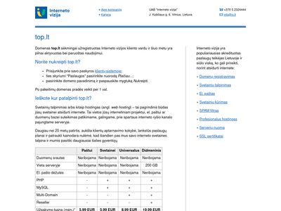 top pasiūlymai, geriausios kainos  top.lt