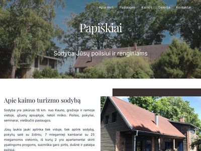 Kaimo turizmas Kaune – sodyba Papi&scaron;kiai.  papiskiai.lt