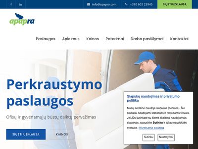 Visos perkraukstymo paslaugos. Vietinis ir tarptautinis perkraustymas