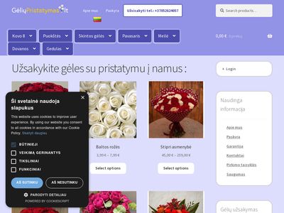 www.geliupristatymas.lt  Gėlių pristatymas į namus internetu Gėlės