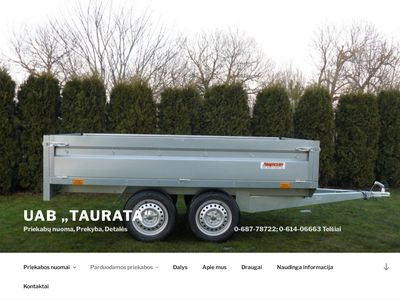 UAB „Taurata“ – Priekabų nuoma, Prekyba, Detalės