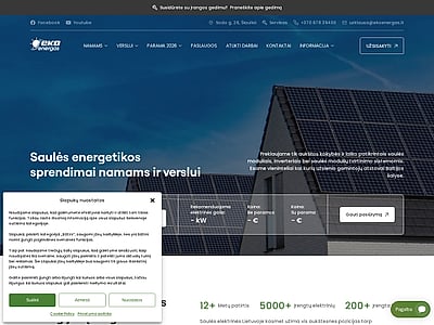 Ekoenergas – Saulės elektrinės, kaupikliai ir EV stotelės