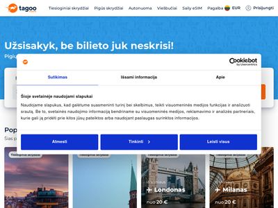 www.tagoo.lt
Lėktuvų bilietai internetu Aviabilietai Pigūs skrydžiai į Londoną