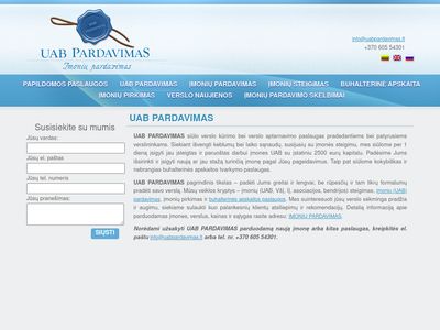UAB Pardavimas &laquo; Įmonių pardavimas, UAB pardavimas, UAB
