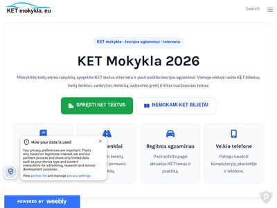 KET mokykla bilietai – KET bilietai, A, B, C, D kategorijų KET