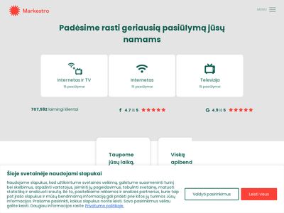 Visi interneto ir televizijos tiekėjai vienoje vietoje