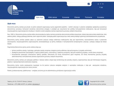 Apie mus – Ekonominių tyrimų centras  www.erc.lt