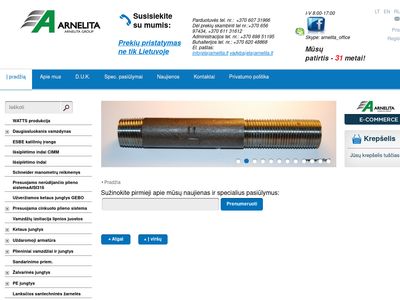 www.arnelita.lt alkunes flansai perejimai movos ventiliai plieniniai