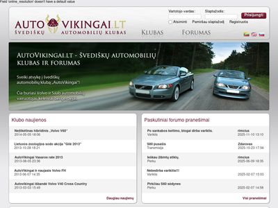 AutoVikingai.lt – Volvo ir Saab – švediškų automobilių  klubas ir
