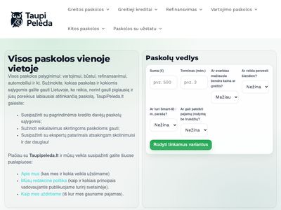 Visos paskolos – Taupipeleda.lt  taupipeleda.lt