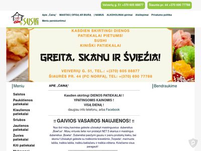 Čaina – kinų maistas  www.caina.lt