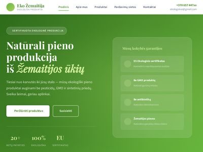 Kooperatyvas "EKO Žemaitija" | Ekologiški pieno produktai