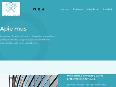 Langų valymas, su „IONIC“ plovimo sistema. Sistema leidžia be
