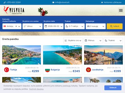 VISVETA paskutinės minutės kelinės, pigios kelionės, pigūs lė