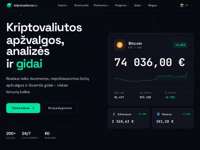 Kriptovaliutų ir jų platformų (biržų) apžvalgos – kriptovaliutos