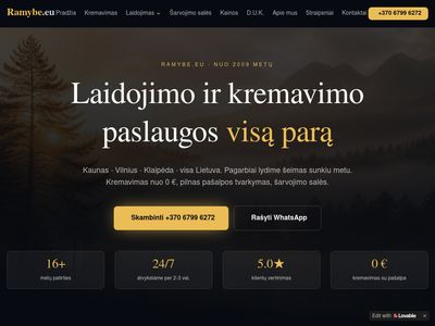 Laidojimo ir kremavimo paslaugos Kaune I RAMYBE.EU  ramybe.eu