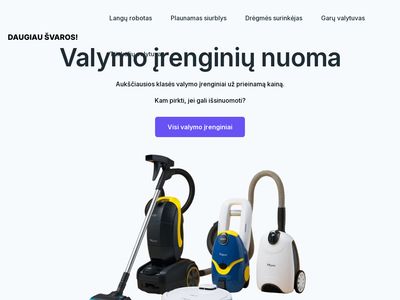 Valymo įrenginių nuoma | Daugiau švaros!  www.daugiausvaros.lt