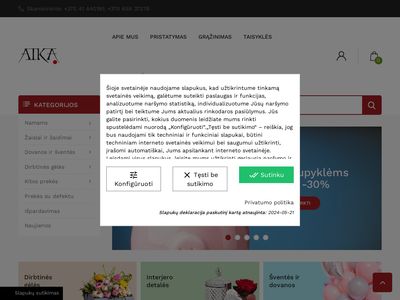 Dirbtinės gėlės, šventinė atributika, dovanos, nuolaidos