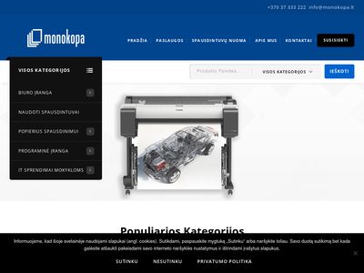 Spausdintuvai, skeneriai ir kita įranga biurui | MONOKOPA