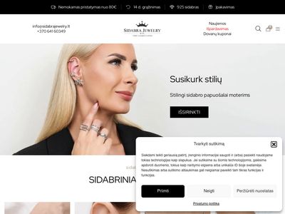 Sidabriniai papuošalai internetu | Sidabra Jewelry