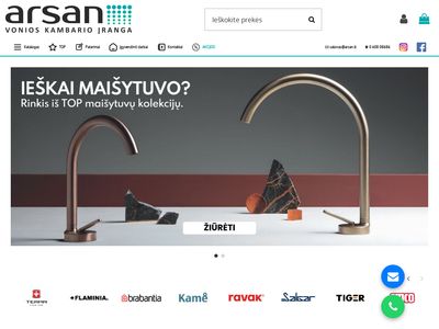 Vonios kambario įranga  www.arsan.lt