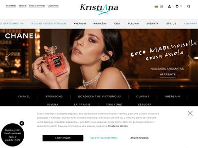Parfumerija ir grožio prekės  www.kristiana.lt