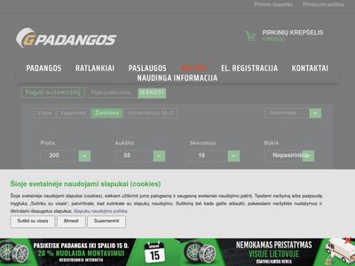 Gpadangos | Į pradžią  www.gpadangos.lt