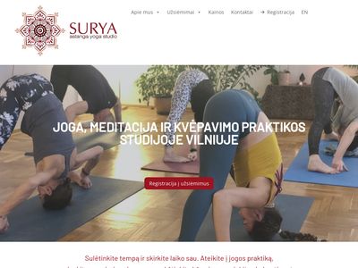 Joga Vilniuje pradedantiesiems ir pažengusiems – Jogos studija Surya
