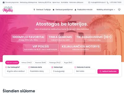 Kelionių agentūra kokybiškam poilsiui | 1000myliu.lt