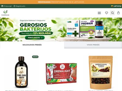 Maisto papildų ir kitų farmacinių prekių el. parduotuvė Lietuvoje