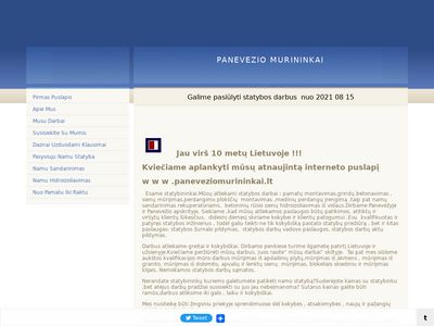 Pirmas Puslapis – Panevezio murininkai  www.paneveziomurininkai.webs.