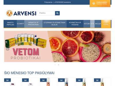 Elektroninė Maisto papildų,vaistažolių ir kosmetikos parduotuv