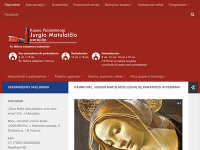 Kauno Pal. Jurgio Matulaičio (Eigulių) parapijos gyvenimas