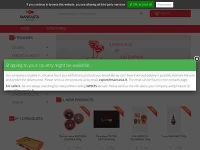 Cookies, candies, sweets eshop – Manrasta.lt  www.manrasta.lt