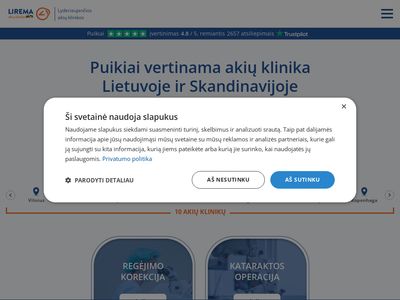 Akių klinika Lirema: regos operacijos Vilniuje, Kaune ir Klaipėdoje