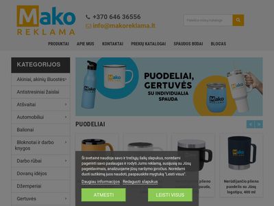 Įvairios prekės, priemonės ir verslo dovanos – Mano reklama