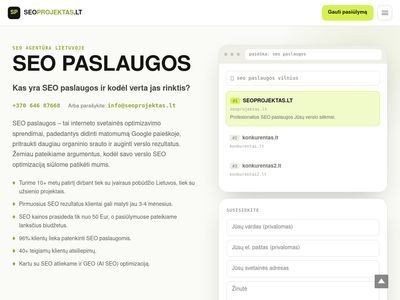 SEO paslaugos | SEO optimizavimas | SEOPROJEKTAS.LT