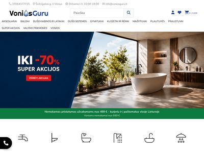 Vonios kambario įranga – Santechnika internetu  www.voniosguru.lt